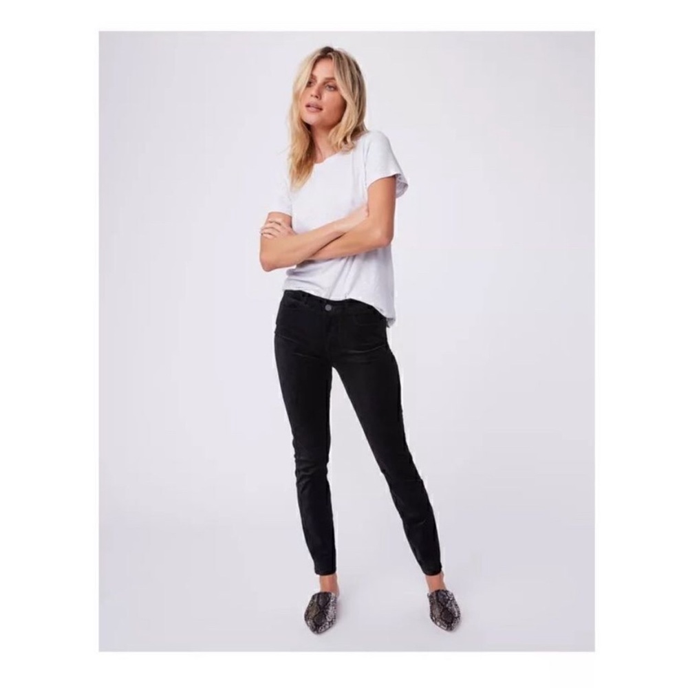 PAIGE Black Velvet Skinny Jeans, Hoxton Style